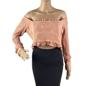 Nasty Gal Off Shoulder Crop Top Size 10